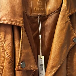 Max Studio Leather cognac Women's Jacket